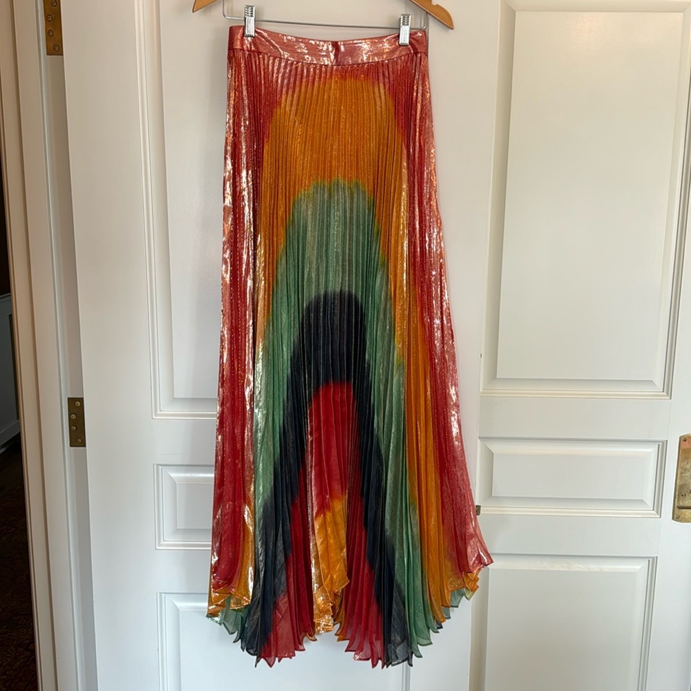 Alice & Olivia Rainbow Pleated Skirt Size 4